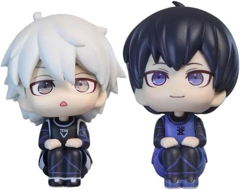 2PCS Bachira Meguru+Nagi Seishiro Figure Anime Look Up Figurine 3.9'' PVC Bachira Meguru Action Figure Model Cake Topper Collectible Statue