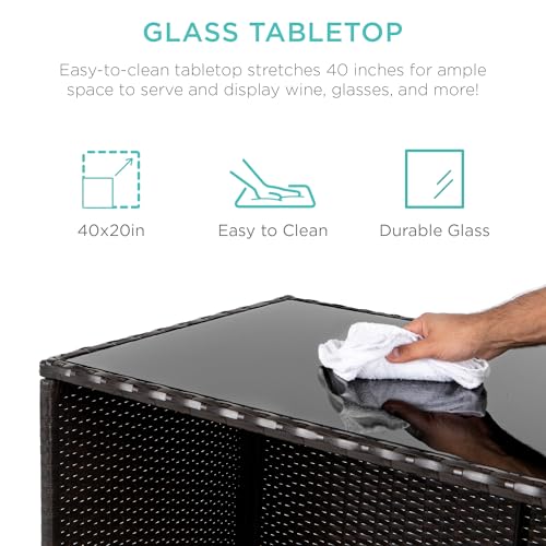 image for Best Choice Products 3-Piece All-Weather Wicker Bar Table Set for Indo