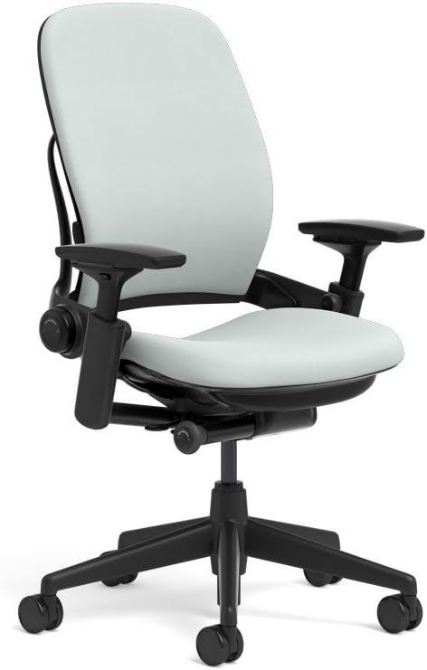 Steelcase Leap Task Chair: Black Base - 4D Adjustable Arms - No Headrest - Standard Carpet Casters