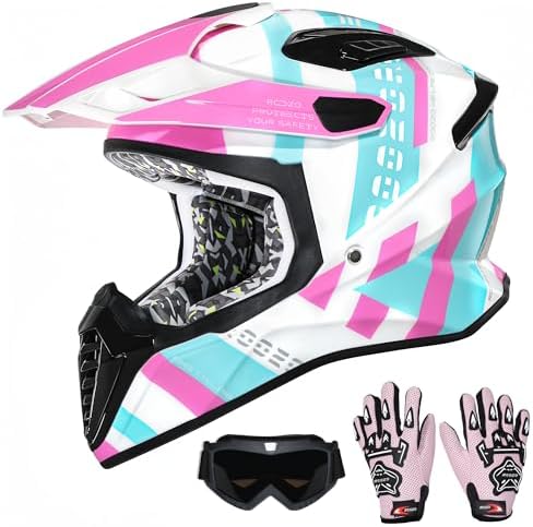 Youth Dirt Bike Helmet Kids Full Face Motorcycle Helmet for Off-R...