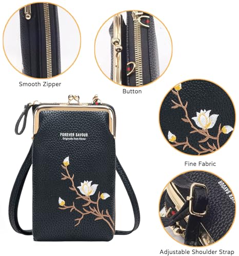 Women Sling Cross-Body Wallet with Mobile Cell Phone Holder, Cell Phone Purse RFID Blocking Wallet Purses for Travel2