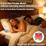 Under Haut-parleur Oreiller Dual Bone Conduction Stereo Bluetooth Musique sans fil Portable Sleep Sound Speaker avec LED Affichage minuterie de bruit blanc pour les supports de couchage latéraux TF Carte bleue