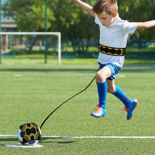 Dokeno Fussballtrainer Mit Schnur - Trainingszubehör Und Geschenk für Kinder, Erwachsene, Fußballer - Trainingsgerät für Bälle Größe 3, 4, 5