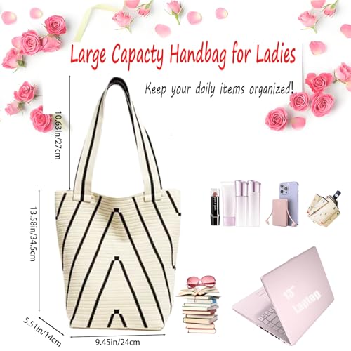 Knitted tote bag, easy to carry small items on the go, can hold cell phones and tablets2