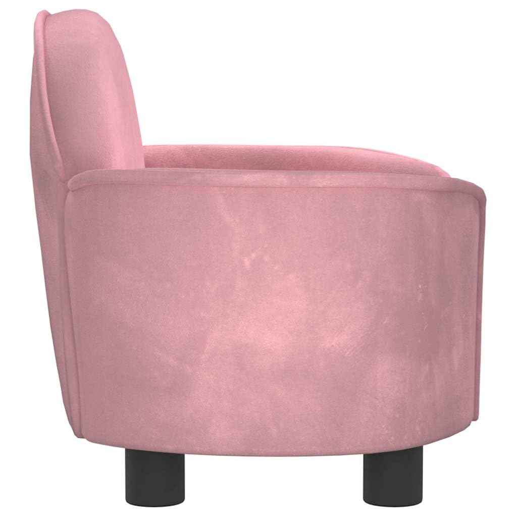 vidaXL Cama para Perros de Terciopelo Rosa, Sofá para Mascotas, 66x40x45 cm