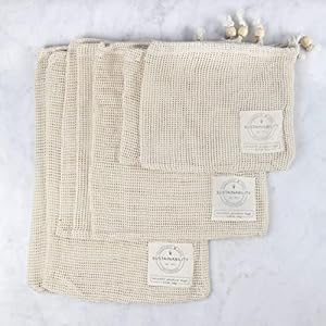 Reusable Produce Bags Organic Cotto...