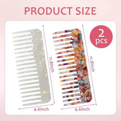 Peine de Dientes Anchos Acetato Antiestático 2 Pzas miniatura 4