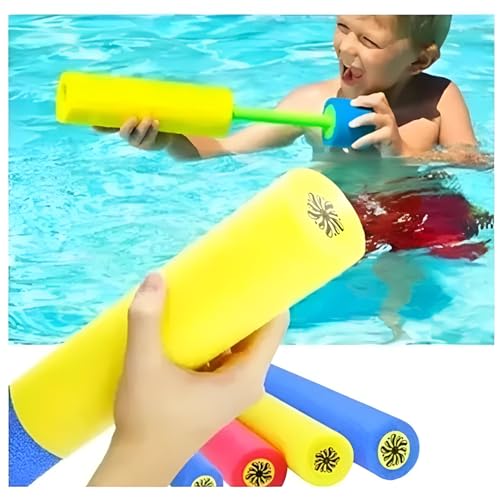 Pistola Lança Água Em Formato de Macarrão de Piscina Arminha Infantil 40 cm Brincadeira Ao Ar Livre
