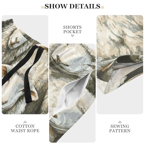 Men's Short Pajama Bottoms White Sheep Animal Home Casual Sleep Pants3