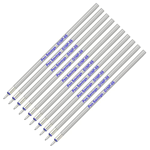 Recharges stylo bille D1 bleu encre fluide pointe extra fine 0.5mm