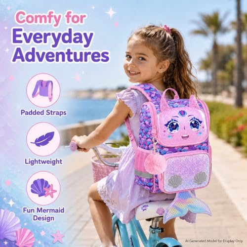 Image of KLFVB 3PCS Backpack for Girls and Boys, 15 inch Unicorn Dinosaur Bookbag with Lunch Box, Kids Preschool School bag