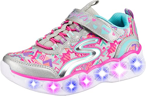 Skechers Mädchen 20180l Sneakers, Silver Multicoloured, 34 EU