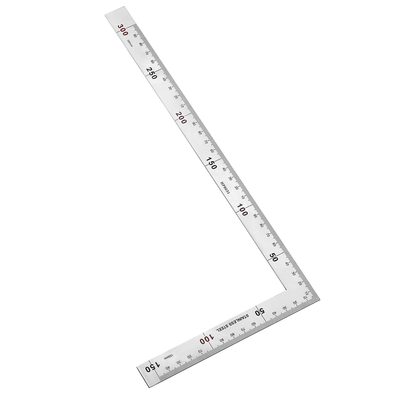 QWORK Righello quadrato in acciaio inossidabile 150 x 300 mm angolo retto