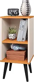 Mesa De Cabeceira Mudo Charme Retro Com Nicho Quarto Cama (Off White)