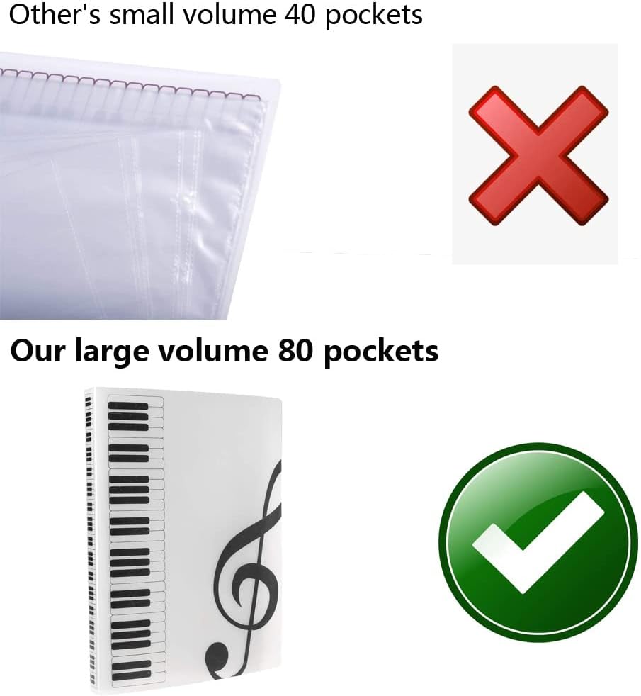 White Music Sheet Folder Waterproof Piano Sheet Music