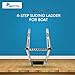 MARINE CITY 4-Step Telescoping Boat Ladder Over Platform Slide, 304 Stainless Steel, PVC Anti-Slip Mats, Foldable, Mirror Polished Finish, for Marines, Boats, Ships, Yachts, Kayaks (Pack of 1)