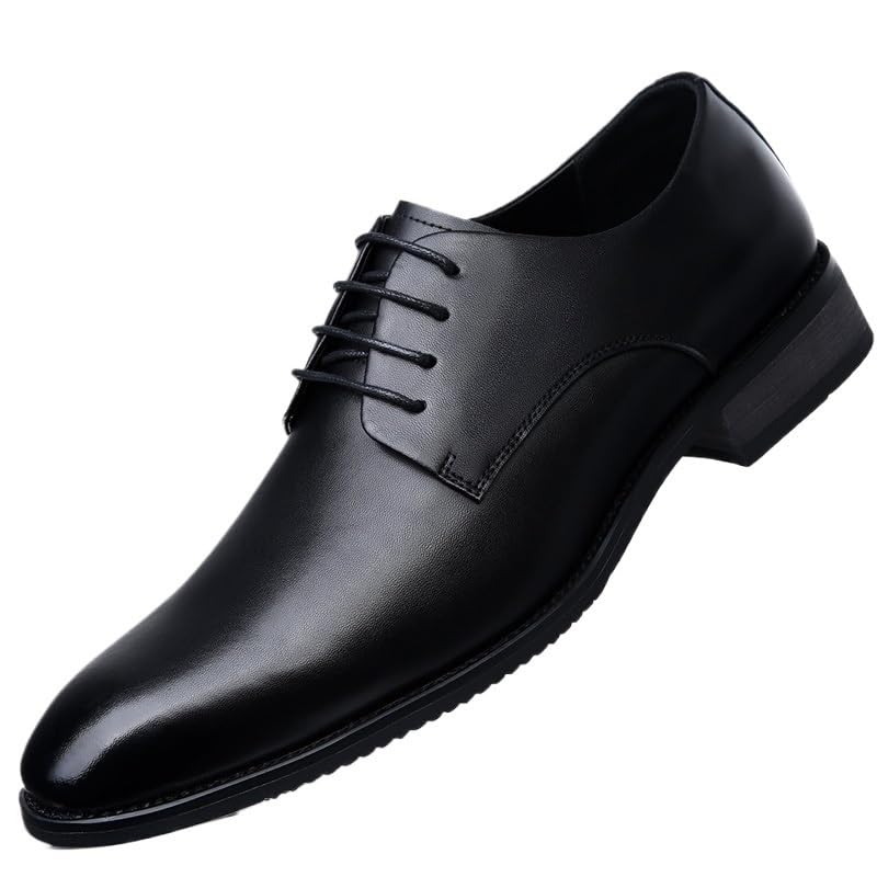 Dress Shoes for Men's Italian Leather Fashion Lace Up Prom Wedding Tuxedo Anti-Slip Non Slip Rubber Sole Block Heel Low Top Shoe Comfort Orthopedic Wingtip