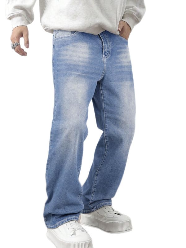 JMIERR Herren Baggy Jeans Weite Jeanshose Y2K Denim Streetwear Raw Jogginghose Loose Fit Männer Hip Hop Jeanspants S-3XL