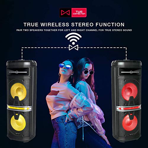 Image of Ant Audio Rock 1500 Party Entertainment Bluetooth Speaker with Karaoke with FM Radio, Micro SD Card, USB, Wired & Wireless Mic, LED Lights & Subwoofer - 150 watt
