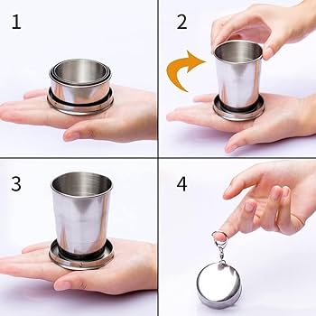 入荷待ち！折り畳みステンレスコップ　250ml　災害対策　アウトドア 入荷待ち！折り畳みステンレスコップ 250ml 災害対策 アウトドア