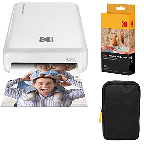Kodak Mini2 Instant Photo Printer (White) Basic Bundle + Paper (20 Sheets) +