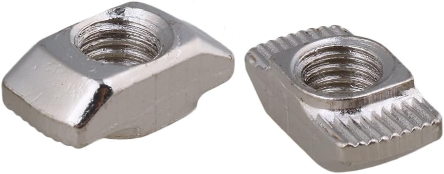100pcs Silver T Sliding Nut Block for 40 Series European Standard Aluminum Slot (M8)