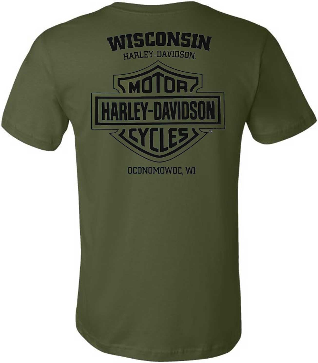 Harley-Davidson Men's Dark Trait Short Sleeve Crew-Neck T-Shirt, Military Green