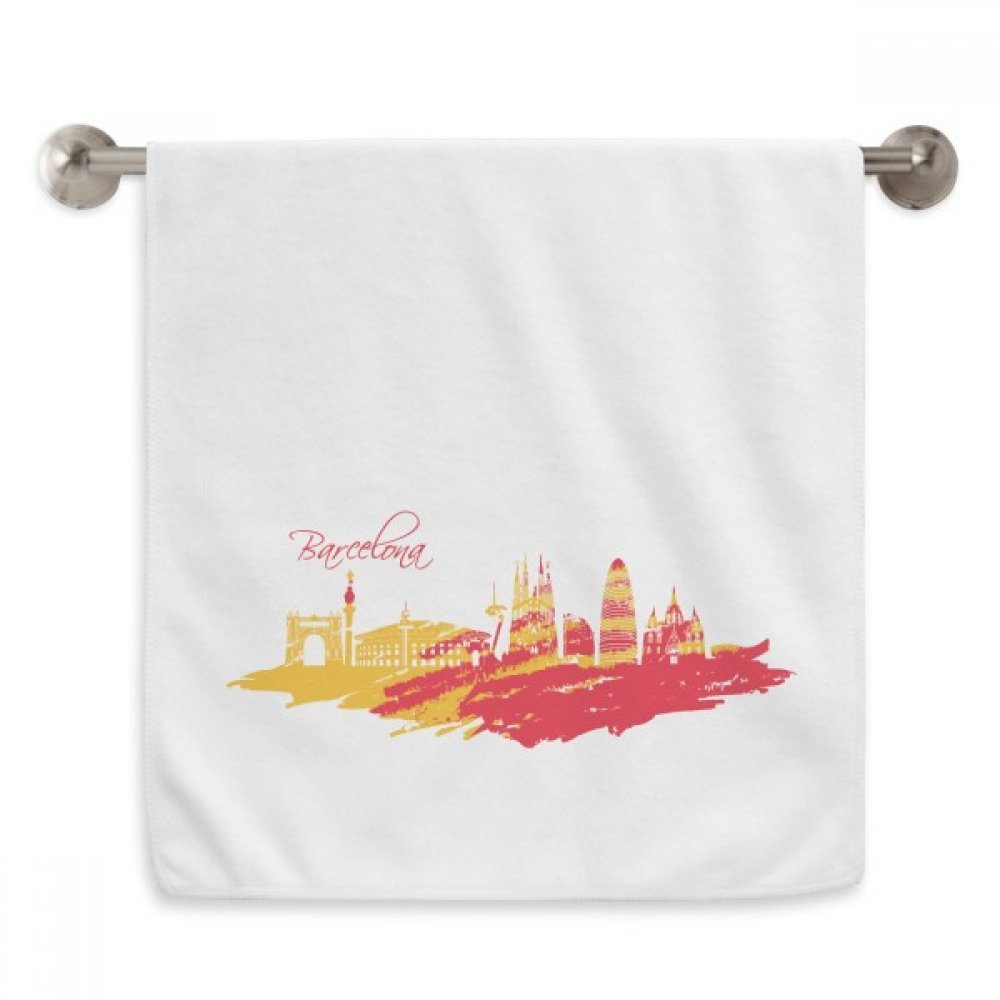Serviette Barcelone silhouette rouge jaune 13x29 pouces