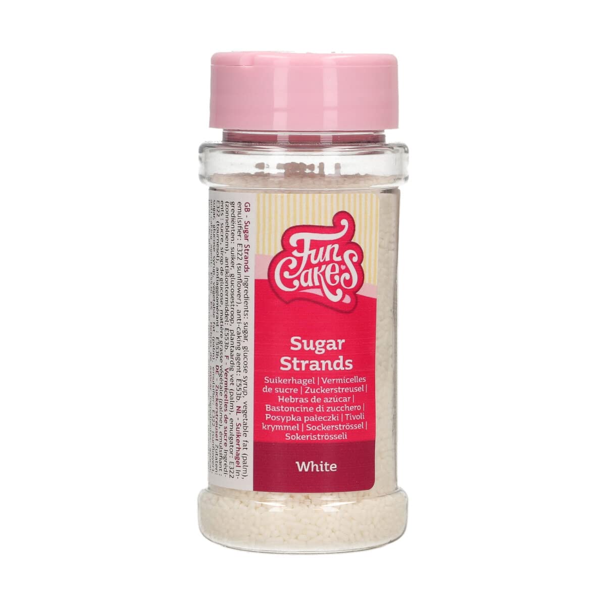 FunCakes Sugar Strands White: Cake Sprinkles, Great Taste, Perfect for Cake Decorating, Cupcake Sprinkles. 80 g.