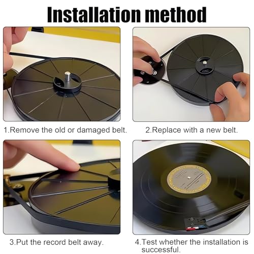DHWEKU 2 pcs schwarzen 200 mm Plattenspieler Antriebsriemen, Ersatzgürtel aus Gummi für Recorder- und Plattenspieler-Teile, für Plattenspieler, geeignet für Arten von Plattenspielern mit Riemenantrieb
