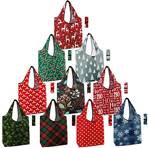 Beegreen 2 Pieces Santa Claus Bags Giant 27.6 X 42 Inch Christmas Bags For Gifts Wrapping & Christmas Reusable Grocery Bags With Zipper Storage Pouch 10 Pack Reusable Shopping Bags Bulk #TOP5