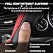 DXNQ Car Steering Wheel Cover, 15 Inch Carbon Fiber Leather Stitching Color Steering Wheel Protector, Anti-Slip Elastic Breathable Steering Wheel Cover Stylish Decor for Most Cars (Black&Pink)