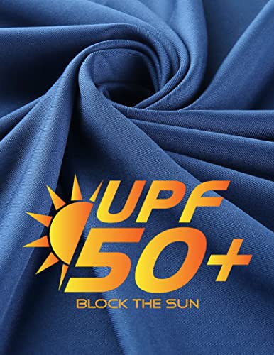 Liberty Imports 2-Pack Men's Uv Short Sleeve Swim Shirts Loose Fit Rash Guards (Set C, X-Large) Black/Navy #TOP4