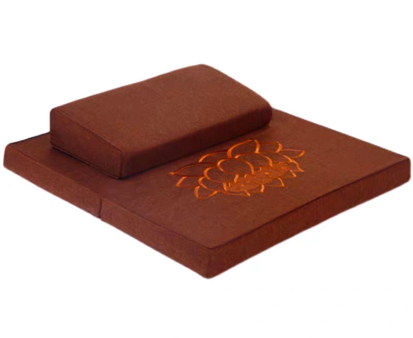 Grand Coussin De Méditation, Tapis De Méditation Carré à La Main, Coussin De Sol Pliable Portable(Size:31x31inch,Color:café)
