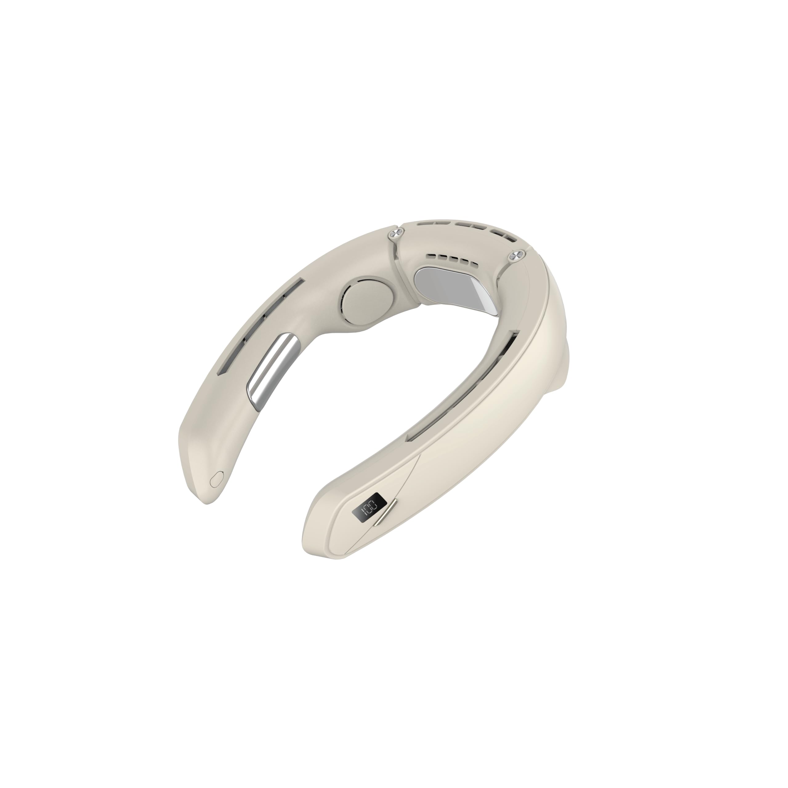 JUST CORSECA Neck Fan | Rechargeable | LED Display | Adjustable Speed | Hands-Free Wearable Cooler for Travel, Outdoor & Summer Use (White)-image-45