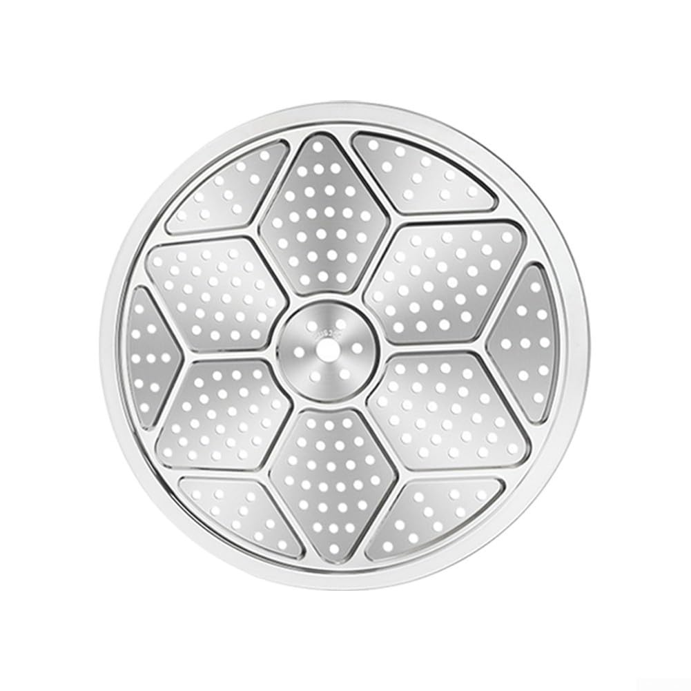 Bandeja de vapor de acero inoxidable 304, bandeja redonda para cocinar al vapor, cesta de vapor para cocinar accesorios de olla a presión, plateado (29 cm)