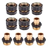 5 Set 10PCS Hose Quick Connector,3/4 Inch Garden Hose Fitting Quick Connector Adapter Female and Male