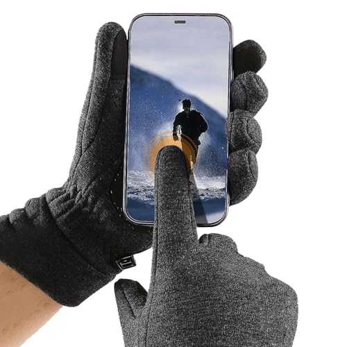 Guantes cálidos de invierno, diseño térmico, resistente al viento, antideslizante, guantes forrados de terciopelo, guantes para pantalla táctil, para clima frío, para deportes al aire libre, para