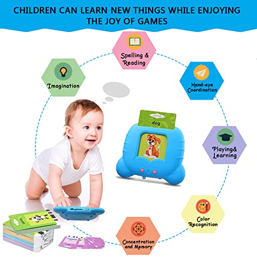 Talking Flash Cards For Toddlers 1-6 Years Old, Learning & Education Toys, Speech Therapy Autism Reading Machine With 224 Words, Preschool Montessori Toys, Christmas & Birthday Gifts For Kids (Blue) #TOP4