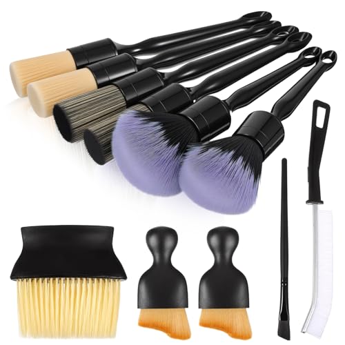 Ckhoid 11PCS Car Detailing Brush Set Ultra Soft Boars Hair Car Interior…