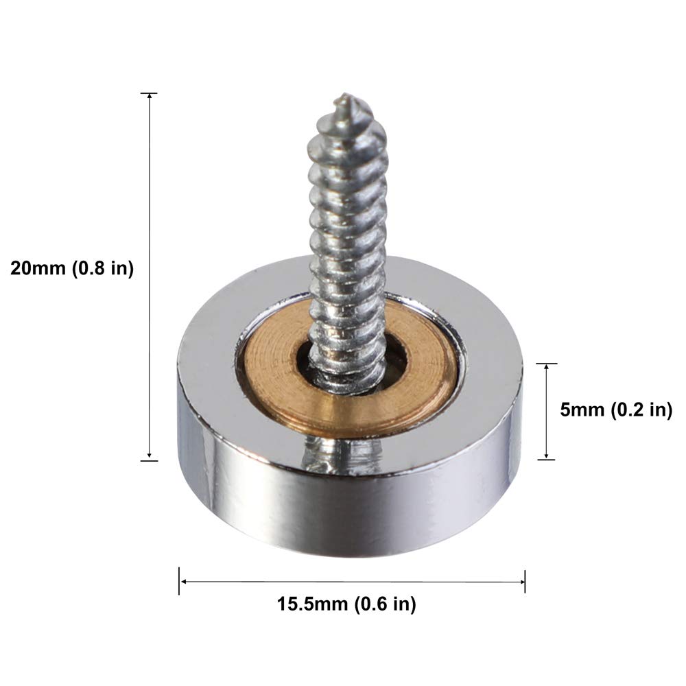 Mellewell 20 PCS Screw Covers Decorative Caps (Solid Construction) Mirror Screws Fasteners, 3/5