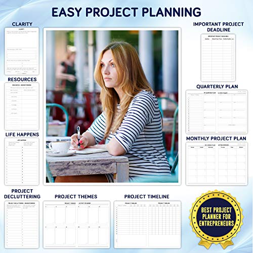 Business Planner Undated For Entrepreneurs! Focus Project Notebook For Productivity! Daily Weekly Self Organizer Planner / Win The Day! Beat Procrastination! Ifocus - A5 Work Planner #TOP5