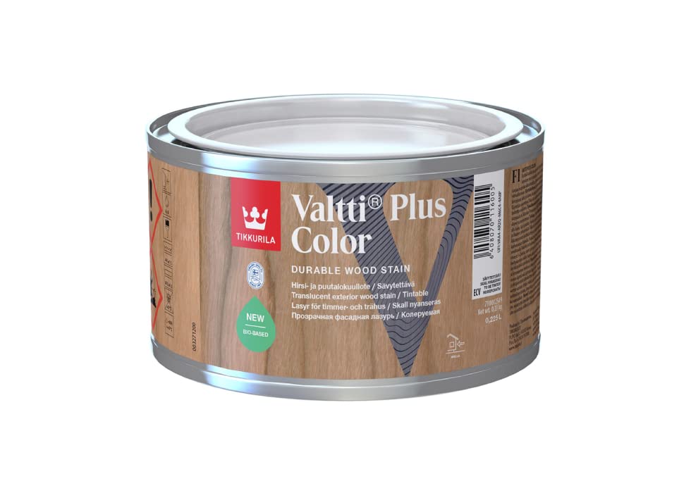 TIKKURILA Valtti Plus Colour - Durable, Translucent Exterior Wood Stain (Water-Based) - 0.25 litres