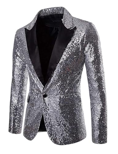 Costume top revers à paillettes pour hommes idéal en soirée et loisirs