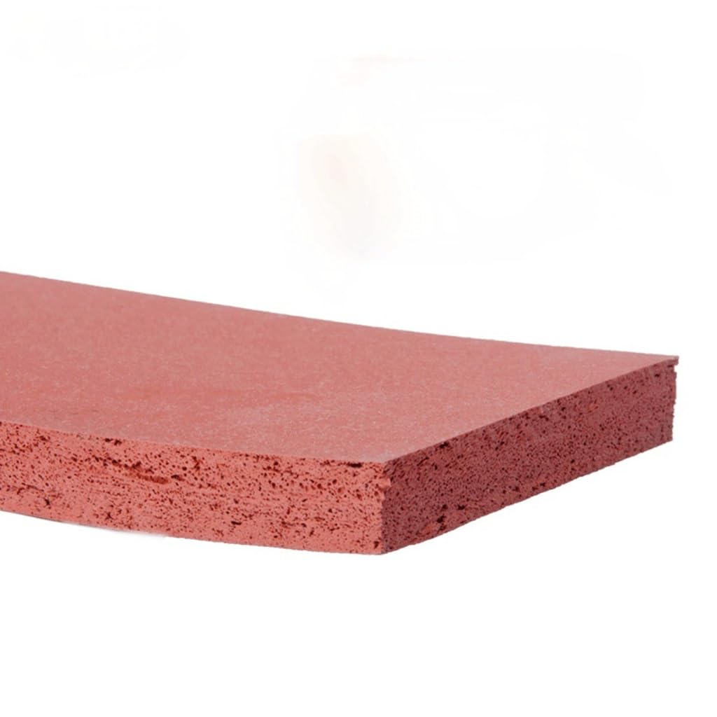 placa de espuma de silicona, Placa de losa espuma silicona, tablero hoja, manta aislamiento térmico, color rojo, 1 unidad, for junta sellado mejoras for el hogar(280 X 200mm,6mm)
