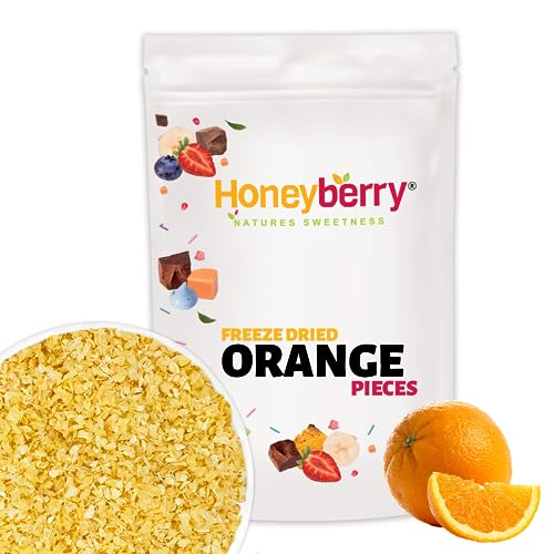 Piezas de Naranja Liofilizadas 100g – Crujientes y Naturales, para Repostería, Helados, Muesli, Cócteles, Decoración de Pasteles, Snacks y Más