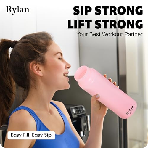 Image of Rylan Unbreakable Water Bottle - 1 Litre Leakproof Durable BPA-Free Non-Toxic for Office, Gym, Home (6 Pc Round), Multicolor