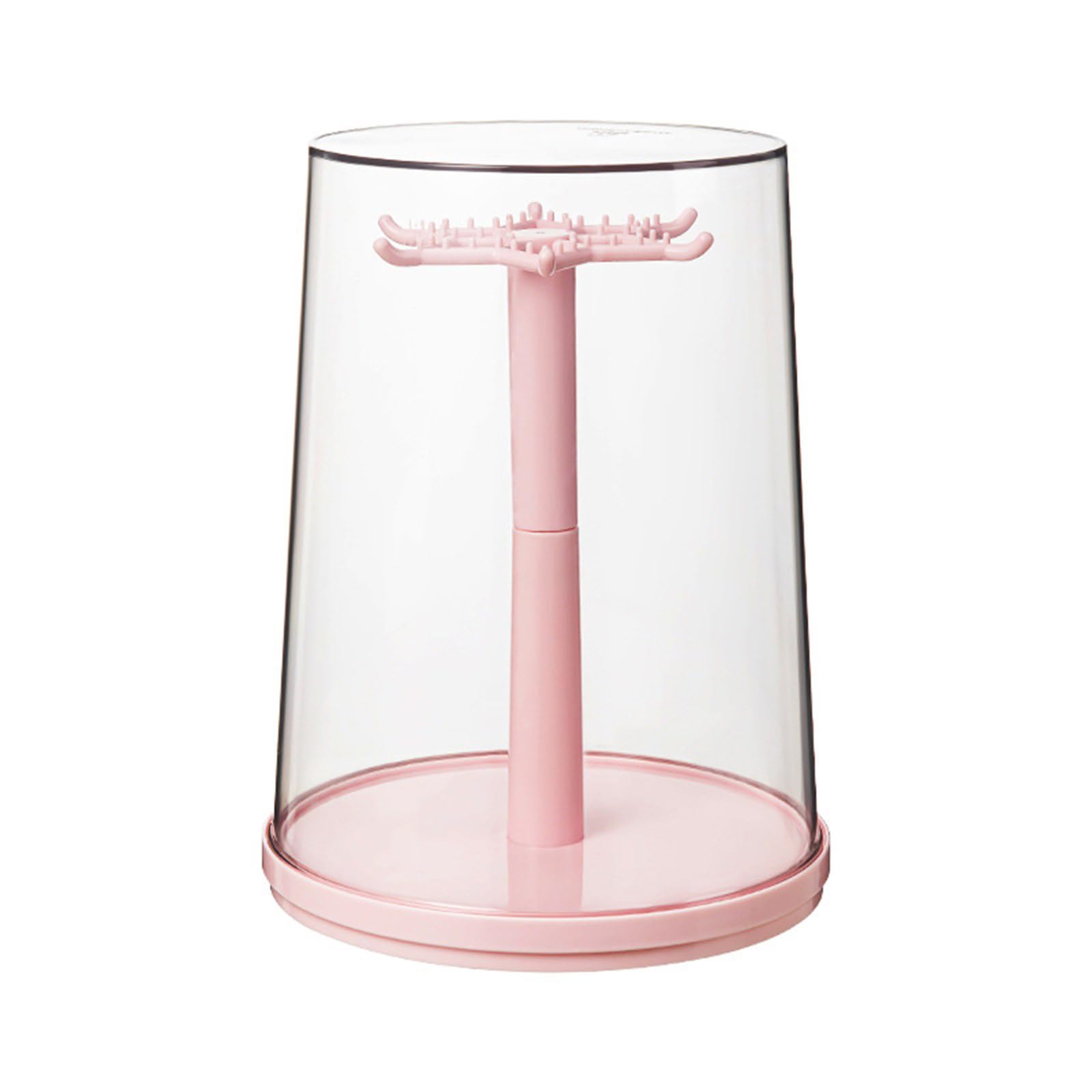 Buxuaaaa 360 Degree Rotating Display Cabinet with Clear View Dustproof Case for Collectible Toy Jewelry PP Construction Doll Organizers