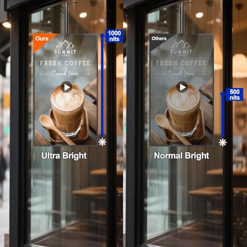 Image of 43inch Digital Signage Display, 4K UHD 1000nits High Brightness Advertising Display, Slim Fit Frameless Digital Kiosk, CMS /Plug & Play Auto Play, 7 /24 Timer Switch, Smart Split Screen, Android OS