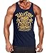 Neverless® Herren Tank-Top Tiki Maske Surf Honolulu Hawaii Beach Supply Sommer Sonne Muskelshirt Muscle Shirt Navy gelb L